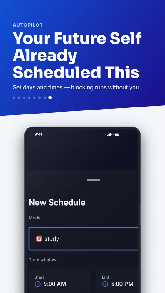 Play Store tile: Your Future Self Already Scheduled This. New Schedule screen